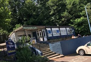 Outside the Wentworth Cafe at Wentworth Cafe in Hexham