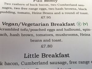 Veg / vegan breakfast  at Wentworth Cafe in Hexham