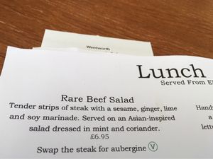 Lunch option which can be made vegan  at Wentworth Cafe in Hexham