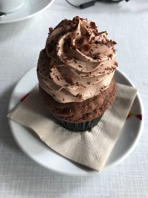 The vegan chocolate cupcake  at Cafe Willi in Tubingen
