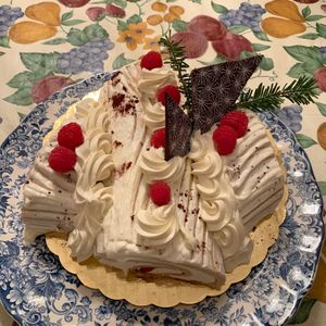 Vegan Yule log for Christmas  at Boon Burger Cafe in Oakville