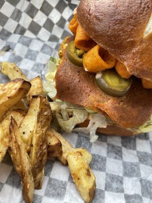 Those fries, that burger… drool !  at Boon Burger Cafe in Oakville