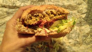 Namaste. Huge Burg! So good... Enjoy this one when you are on empty! at Boon Burger Cafe in Oakville