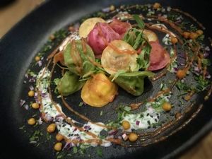 vegan pelmeny at Matrjoska Kroshka in Budapest