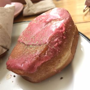 Raspberry Matcha donut at Brammibal's Donuts - Prenzlauer Berg in Berlin