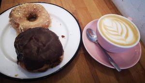 salted caramel and boston cream . at Brammibal's Donuts - Prenzlauer Berg in Berlin