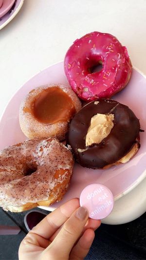 Donuts and the cute pin they sell😄  at Brammibal's Donuts - Prenzlauer Berg in Berlin