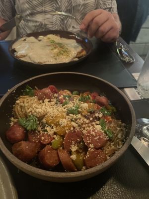 Sausage pasta  #Veganuary at Piccoli Cucina in Sao Paulo
