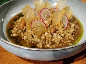 bak kut teh barley risotto at HRVST by Kilter Avenue in Central Singapore