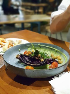 Purple cabbage appetiser  at HRVST by Kilter Avenue in Central Singapore