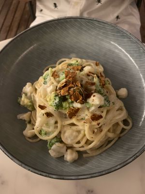 Spaghetti carbonara  at HRVST by Kilter Avenue in Central Singapore