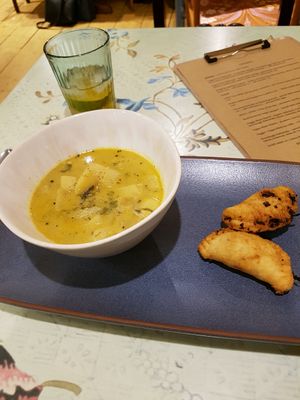 Goan potato and coconut soup at Chickpea in Liverpool