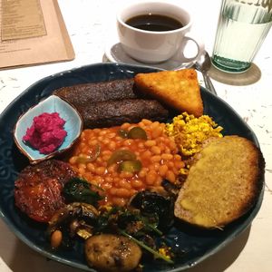 Vegan full English at Chickpea in Liverpool