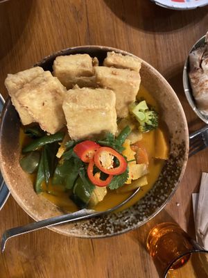 Red vegan curry with side of tofu (huge)  at Imm Oon in Lilydale