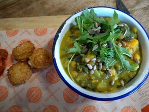Stew abd arancini at Arancini Brothers in North London
