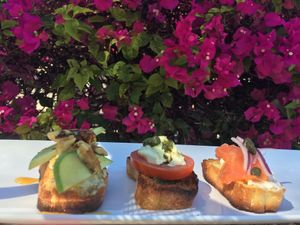 Assorted Crostini served in the evenings. at Panini Schamini in Key West