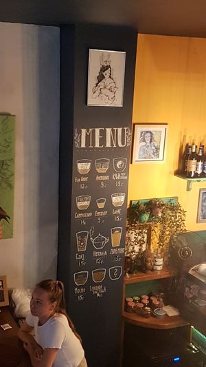 Hot beverages menu  at Bez Lukru in Wroclaw