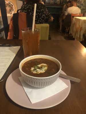 Traditional ukranian soup.  at Bez Lukru in Wroclaw