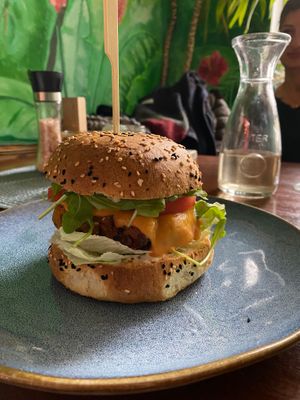 Carrot burger at Bez Lukru in Wroclaw