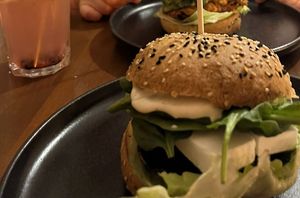 Portobello burger  at Bez Lukru in Wroclaw