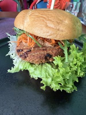 Hot Thai Chickpea burger  at Bez Lukru in Wroclaw