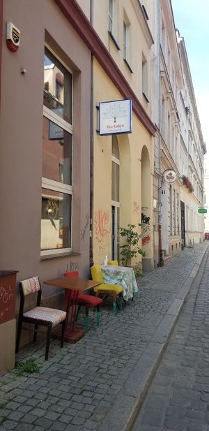 Outside at Bez Lukru in Wroclaw