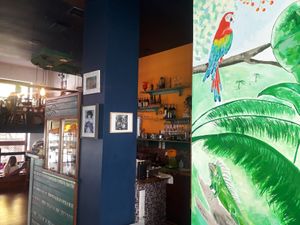 interior plus parrot at Bez Lukru in Wroclaw