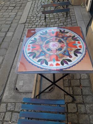 outdoor seating (3 tables for 2) at Bez Lukru in Wroclaw