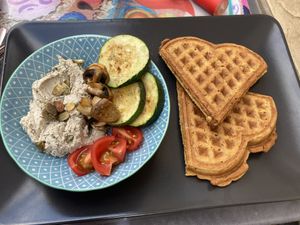 Waffles salty at Bez Lukru in Wroclaw