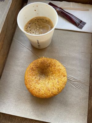 Banana cake and espresso  at Urbana - Marechal Saldanha in Porto