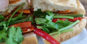 Vegan Joy - Vietnamese Baguette ingredients at Boon Pisang Goreng in Central Singapore