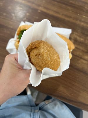$1,.40 curry puff!  at Boon Pisang Goreng in Central Singapore
