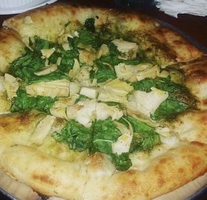 Almond Pesto Vegan Pizza at Harvest Pizzeria in Clintonville