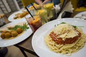 Vegan bolognese at Vegazzo in Szeged