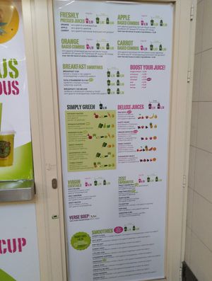 Menu at Zest in Ghent