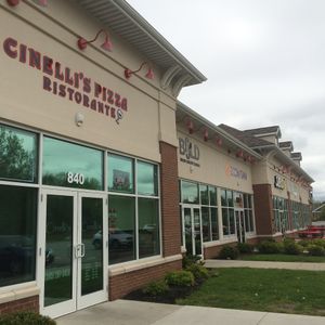 Restaurant located in strip mall at Cinelli's Pizza in Rochester