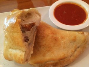 Vegan calzone  at Cinelli's Pizza in Rochester