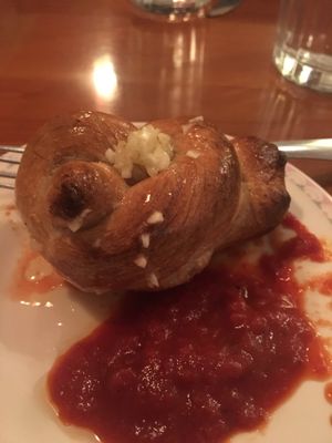 Garlic knot at Cinelli's Pizza in Rochester