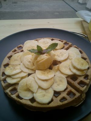 Waffle at Ovegano in Brno