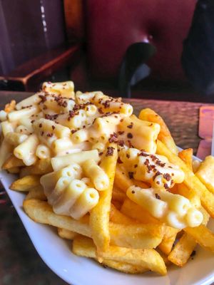 Mac & Cheeze Topped Fries at The Firefly in Worcester