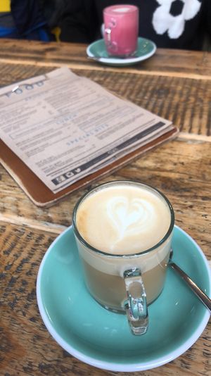 Soya latte with maple syrup at Ginger & Co. Coffee in Shrewsbury