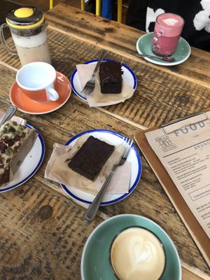 Chai latte. Beetroot latte at Ginger & Co. Coffee in Shrewsbury