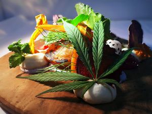 Tartar of raw beetroot, beetroot chips & pickled radish, smoked beets & granadilla (vegetables change with season) at Foliage in Franschhoek