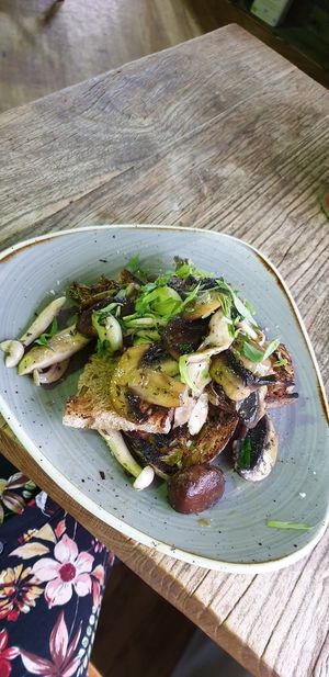 Mushroom and tarragon toast with lots of garlic at Pritchard & Ure in North West London