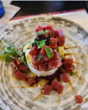 Vegan Tuna Tower at Blue Sushi Sake Grill in Indianapolis