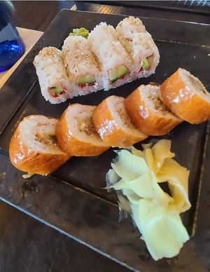 Veggie Roll and Cowgirl Roll at Blue Sushi Sake Grill in Indianapolis