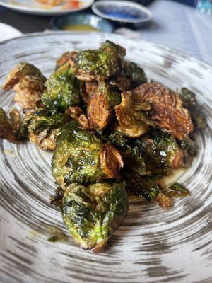 Crispy Brussels Sprouts, no cashews   at Blue Sushi Sake Grill in Indianapolis