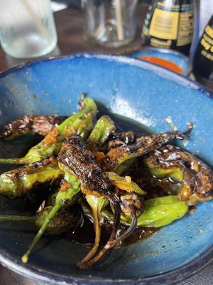 Shishito Peppers (request vegan and they’ll be made with olive oil instead of butter)  at Blue Sushi Sake Grill in Indianapolis