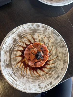 Vegan Tuna Tower  at Blue Sushi Sake Grill in Indianapolis