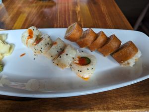 Vegan hot popper and cowgirl at Blue Sushi Sake Grill in Indianapolis